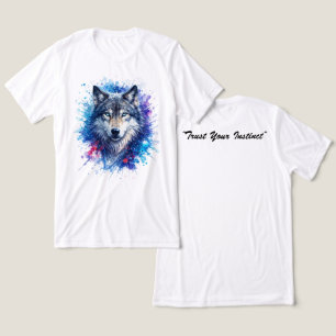 Confie em Seu Instinto – Camiseta de Lobo Aquarela