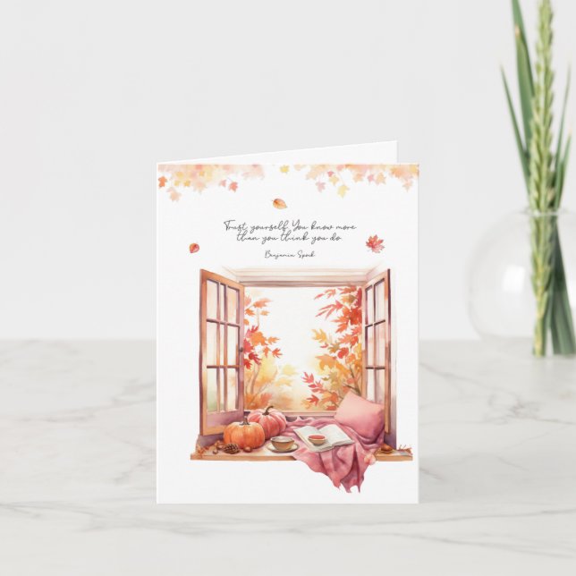 Confie em si próprio Cartão de Nota de outono (Frente)