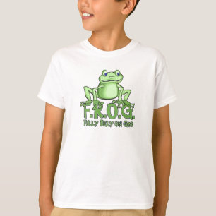 Confie inteiramente em camisetas do sapo do deus