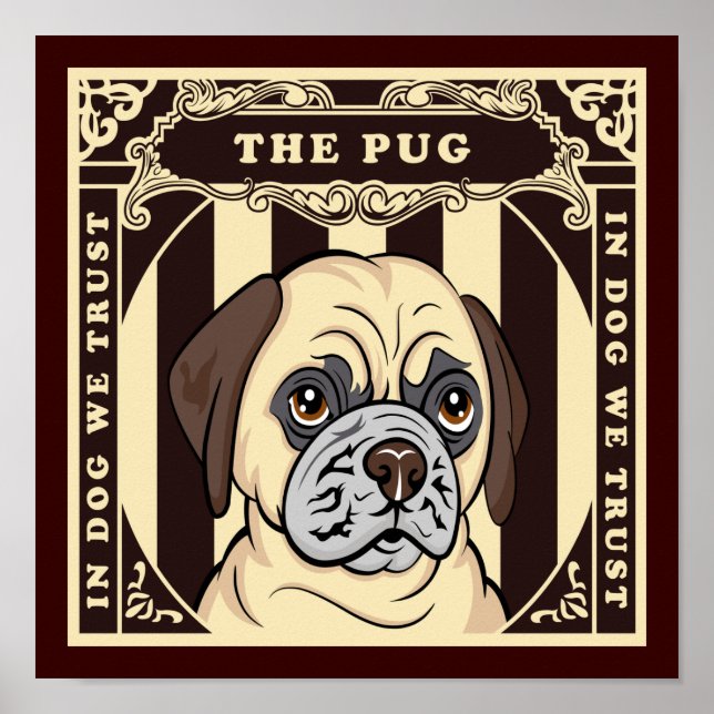 Confie no Poster Pug (Frente)