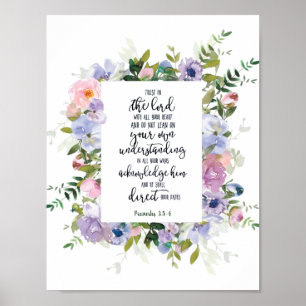 Confie no Senhor floral Poster
