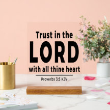 Confie no Senhor Provérbios 3 5 kjv Sinal Acrílico