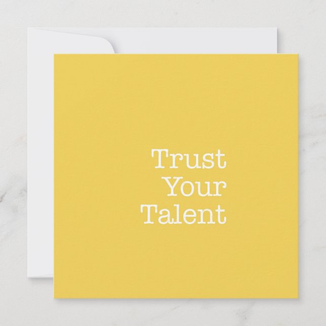 Confie no seu cartão de nota de talento (Frente)
