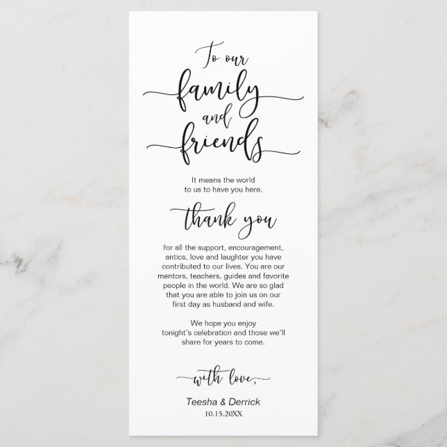 Configuração De Casamento Obrigado, Cartão De Font (Frente)