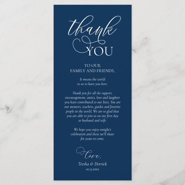 Configuração de Local de janto Obrigado, Cartão Az (Frente)