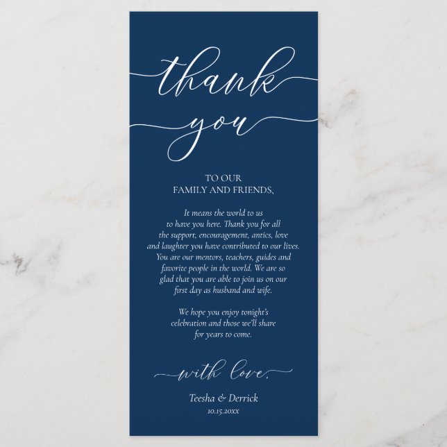 Configuração de Local de janto Obrigado, Cartão Az (Frente)