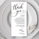 Configuração de Local jantado Obrigado, Cartão de<br><div class="desc">Este é o roteiro Moderno, em esquema preto e branco, Place Setting Obrigado Cards, a ser usado no almoço de casamento, almoço e/ ou celebração de janto. Compartilhe o amor e mostre seu apreço aos seus convidados, quando eles sentarem em seu assento e lerem esse obrigado encantador personalizado que você...</div>