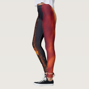 Configurando o mundo em Leggings de Fogo com Nome