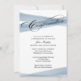 Confirmação, Convite à Aquarela Moderna Azul