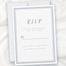 Confirmação de Casamento Branco e Azul Poeira Simp