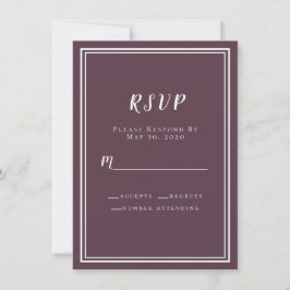 Confirmação de Casamento Cassis Roxo Simples Chic