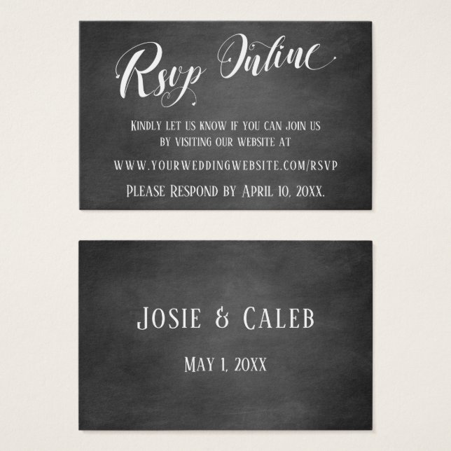 Confirmação de Casamento Online Corações Script &  (Frente & Verso)