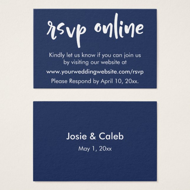 Confirmação de Casamento Online Inserção Casual, P (Frente & Verso)