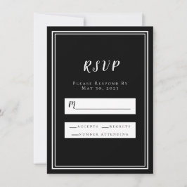 Confirmação de Casamento Preto Simples Chic Minima