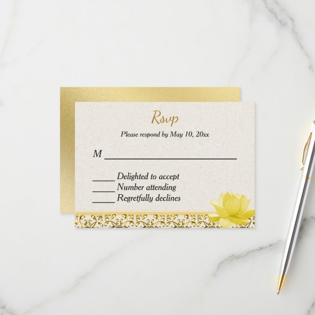 Confirmação de Convite para Casamento Hindu Indian (Frente/Verso In Situ)