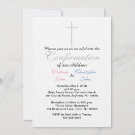 Confirmação de Convites de Gêmeos Azuis Rosa