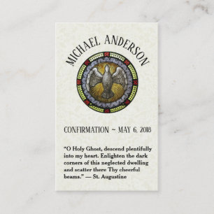 Confirmação de Sacramento Vidro Sagrado Cartões