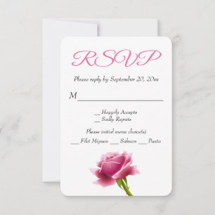 Confirmação Floral RSVP Rosa Flor Partido / Casame