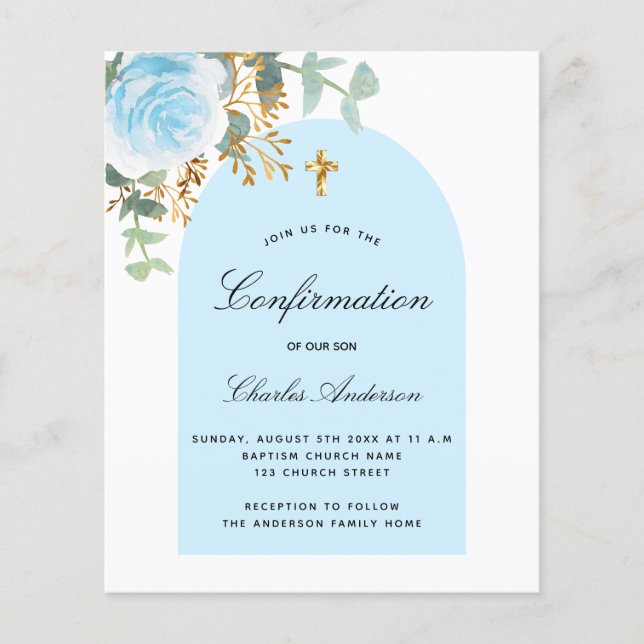 Confirmação orçamental eucalipto Blue boy floral (Frente)