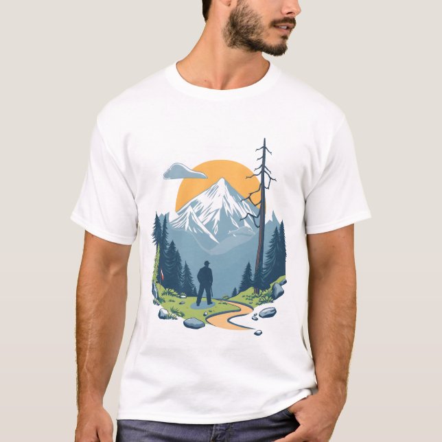 Confronto com as Montanhas – Camiseta Gráfica de A (Frente)