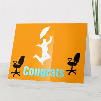 Congrats em seu cartão grande do trabalho novo