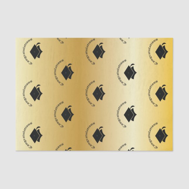 Congrats no lenço de papel do ouro da graduação (Frente )