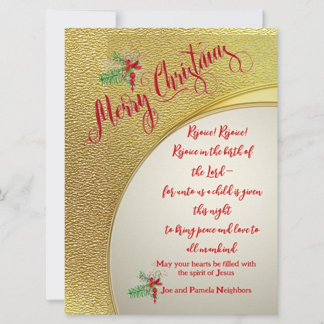 Congratular-se com o Cartão de Natal de 6,5" x 8,7 (Frente)