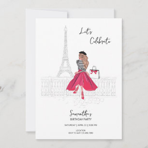 Conheça-me em Paris – Convite para Festa de Aniver