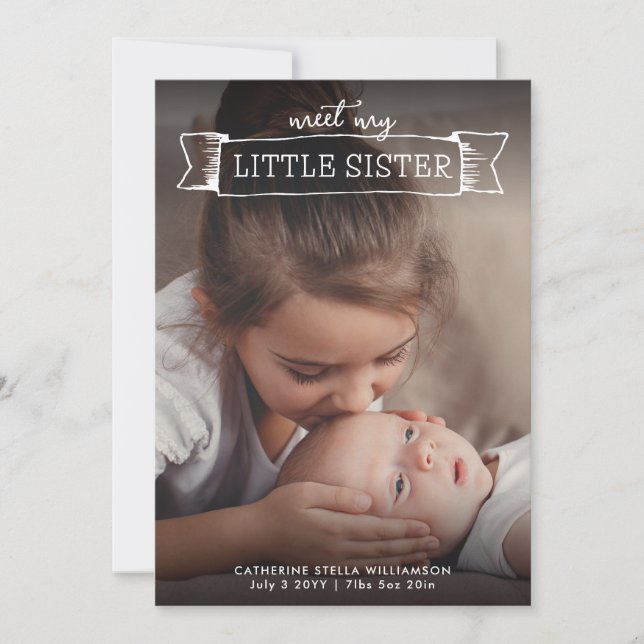 Conheça o anúncio de nascimento da minha irmãzinha (Frente)