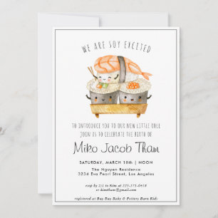 Conheça o bebê Convite de festas Sushi