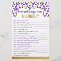 Conhece bem a noiva? Jogo