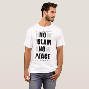 Conhece islamismo como paz, camisa islâmica, camis