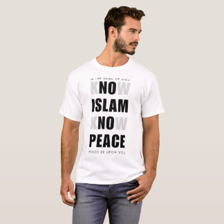 Conhece islamismo como paz, camisa islâmica, camis