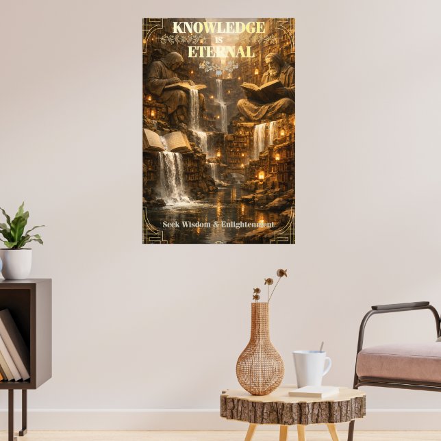Conhecimento é Eterno – Poster da Biblioteca da Sa (Sala de Estar 3)