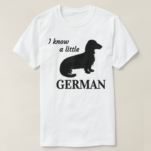 Conheço um Pequeno Dachshund T-Shirt engraçado ale (Frente do Design)