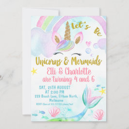 Conjunta Sereia e Convite de Aniversário do Unicór