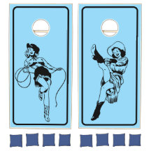 Conjunto Blue Cowgirl Cornhole