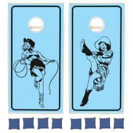 Conjunto Blue Cowgirl Cornhole