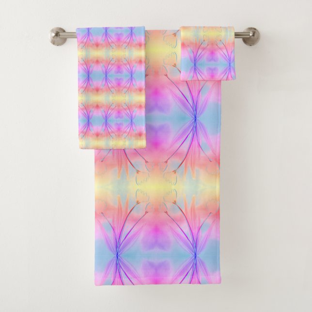 Conjunto bonito de toalhas de tulipas (Insitu)