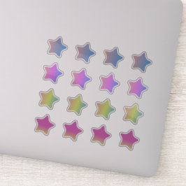 Conjunto Colorido de Estrelas em Gradiente Adesivo