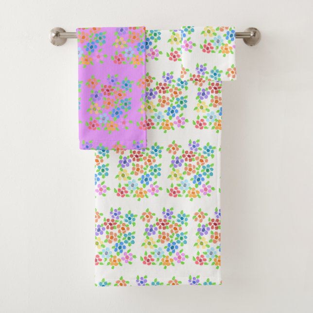 Conjunto Colorido De Toalhas Flores (Insitu)