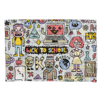 Conjunto Colorido de Vintagens Coloridas da Escola