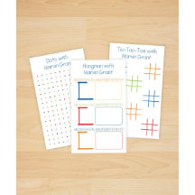 Conjunto de 100 Folhas de Pad de Papel Tic-Tac-Toe