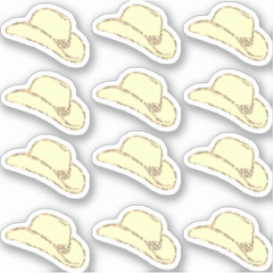 Conjunto de 12 adesivos de chapéu de cowgirl com b