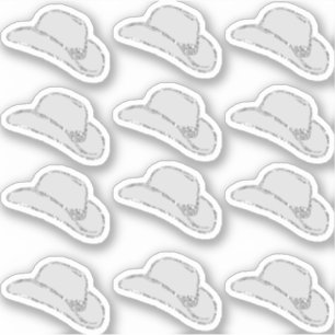 Conjunto de 12 adesivos de chapéu de cowgirl com b