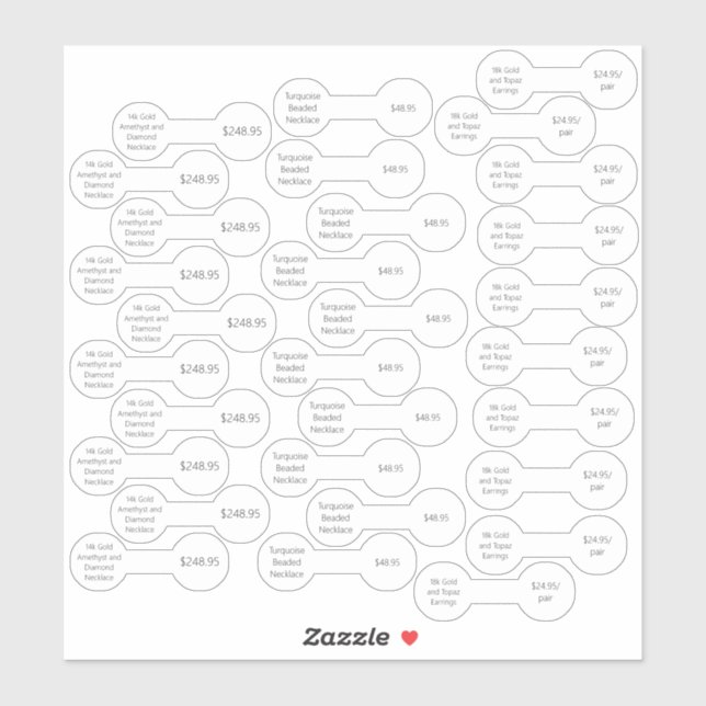 Conjunto de 30 Adesivos de Barra de Aço Inox Preço (Folha)