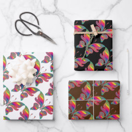 Conjunto de 3 Borboletas Arco-Íris