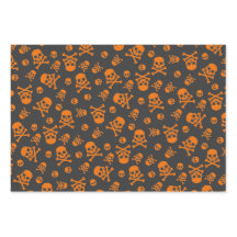 Conjunto de 3 Caveira e Crossbones Pumpkin Laranja