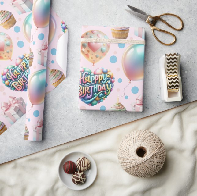 Conjunto de 3 folhas planas de papel de embrulho (Artesanato)