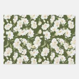 Conjunto de 3 folhas planas de papel de embrulho